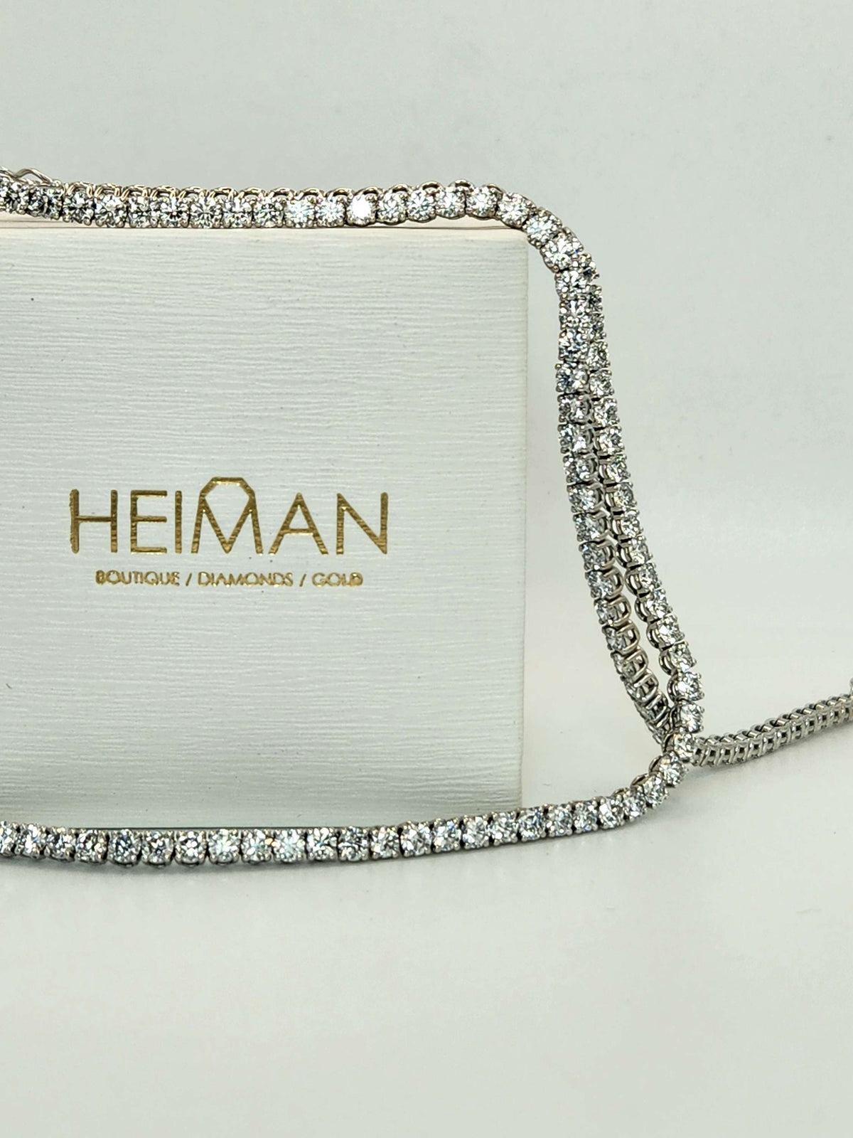 Diamond tennis necklace 14k white gold set with 14 carat off natural vs diamonds