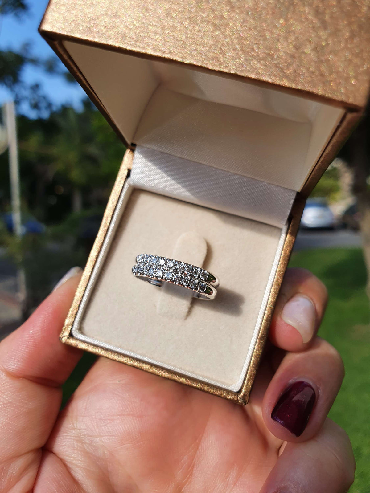 טבעות יהלומים זהב לבן 14k