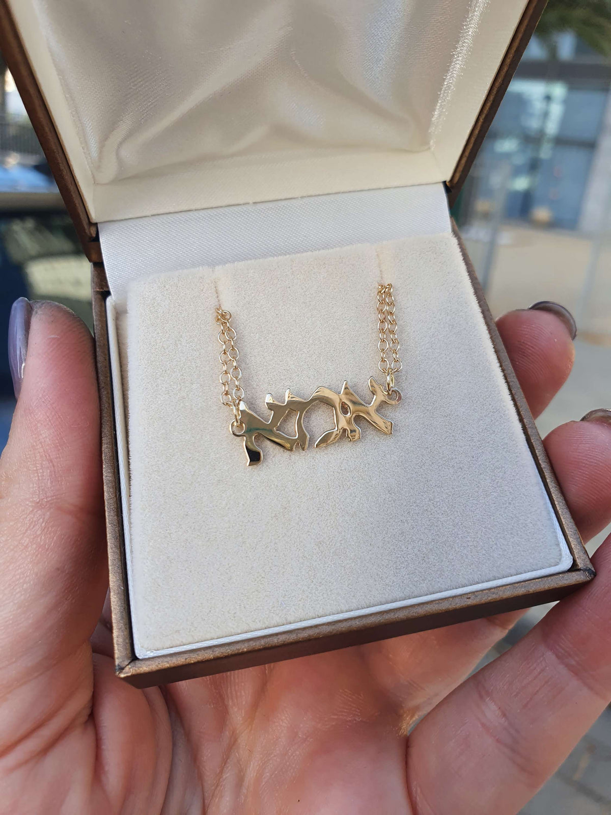 צמיד רגל זהב 14k אמא
