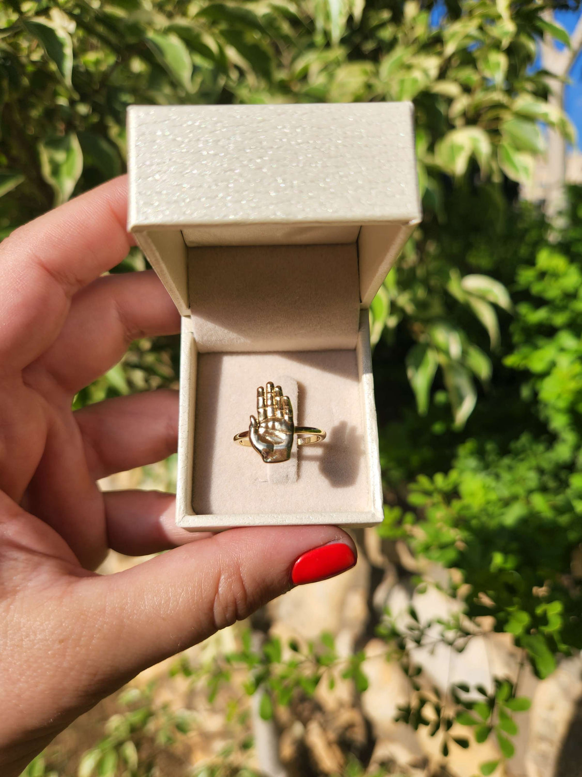 טבעת חמסה זהב צהוב 14k
