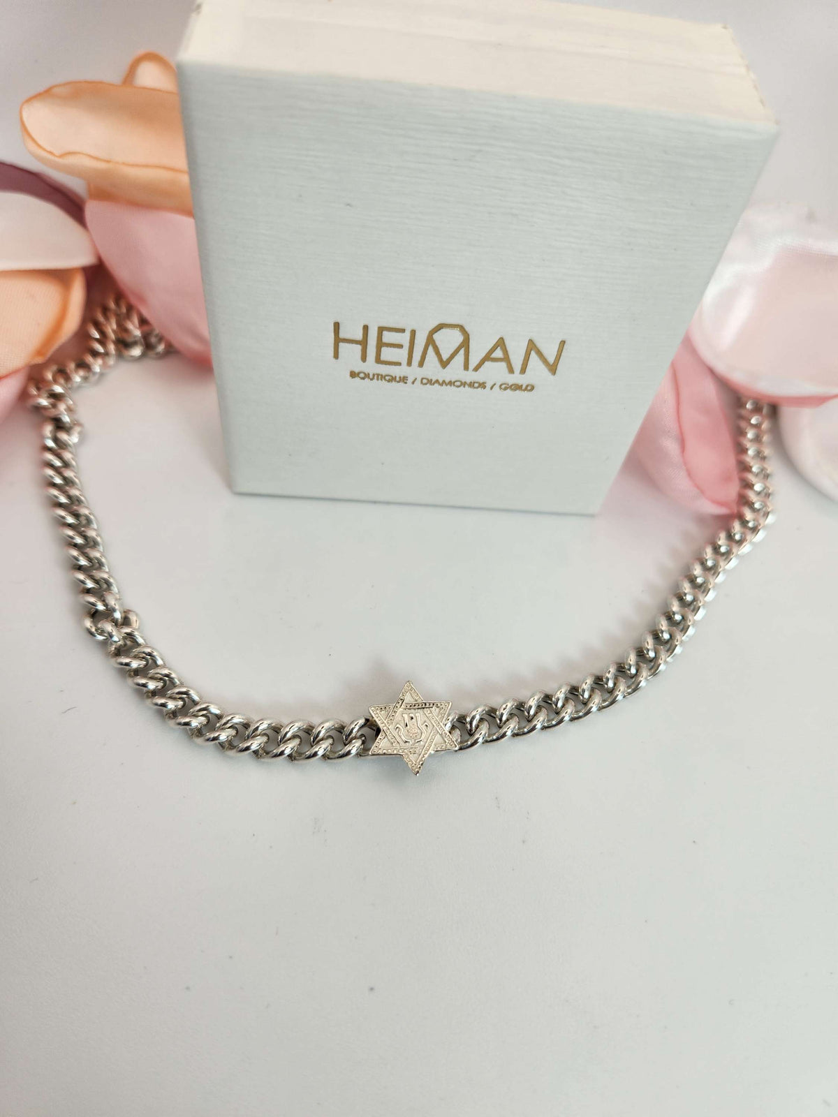 Silver 925 star david choker