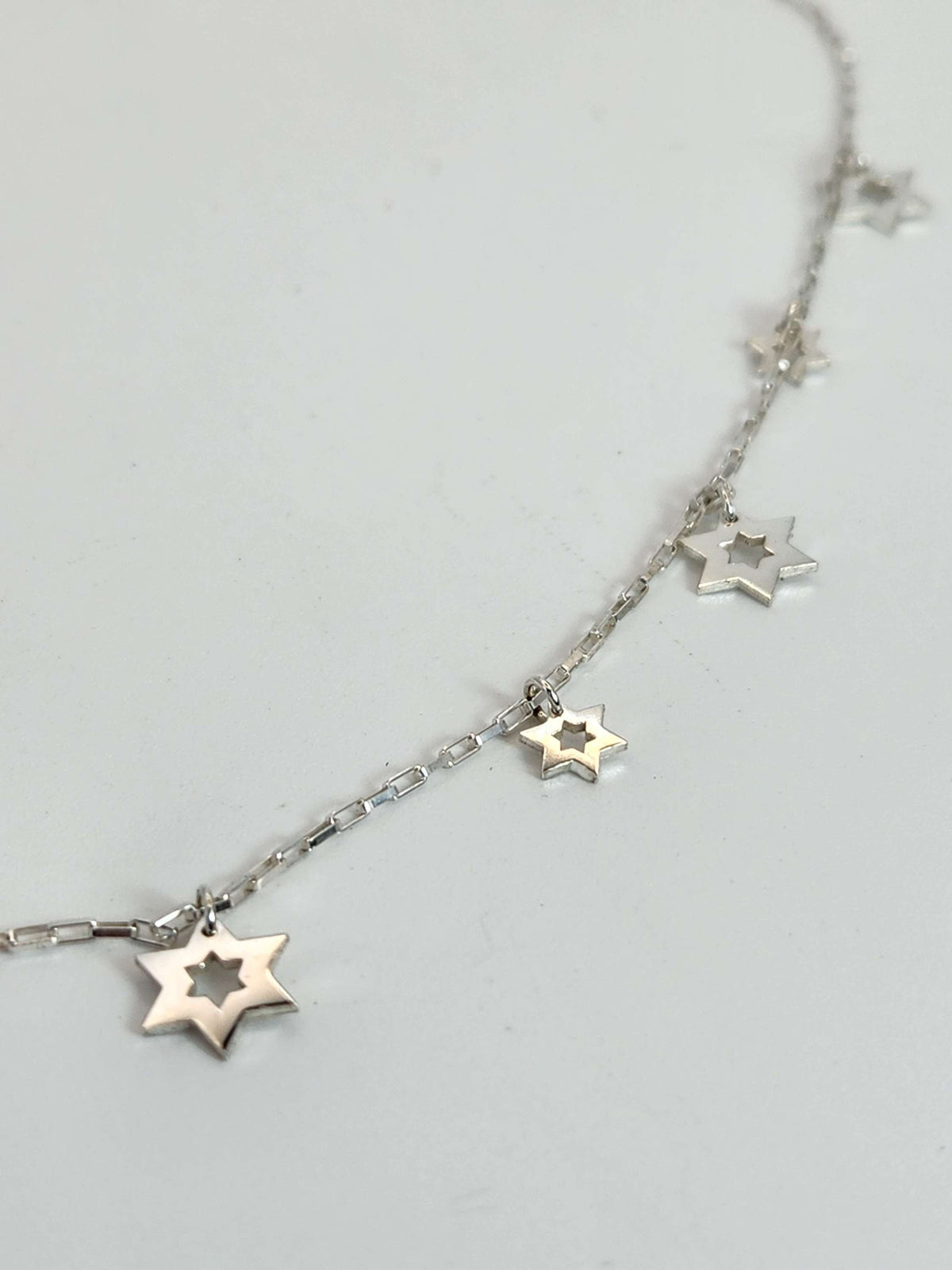 Star of David silver necklace 925.