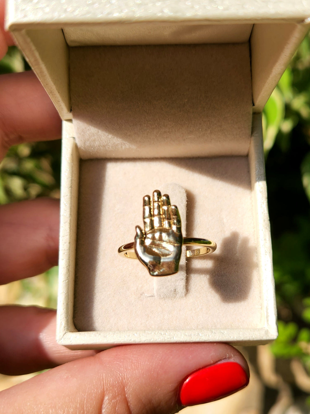 טבעת חמסה זהב צהוב 14k