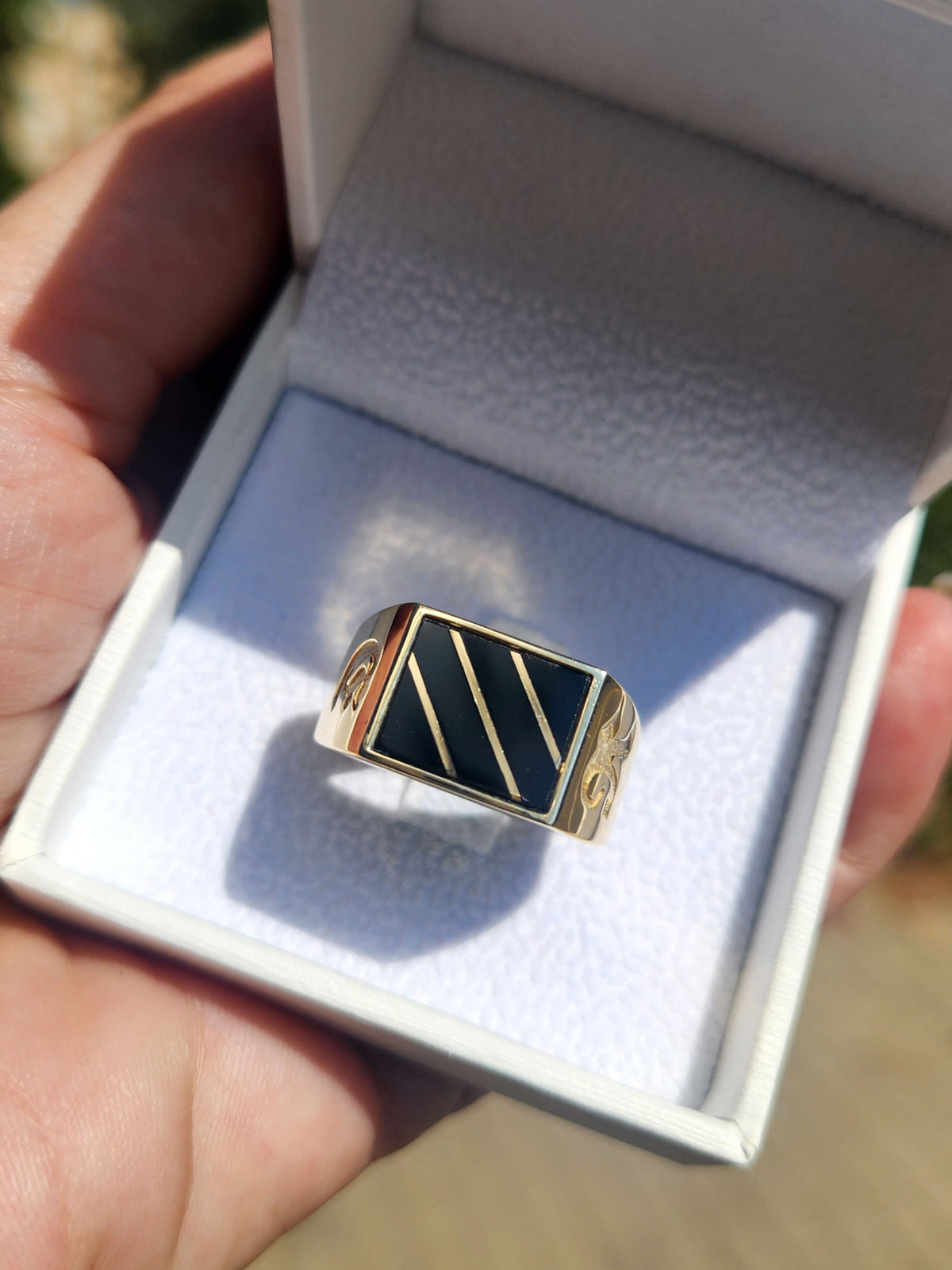 טבעת חותם לגבר זהב צהוב 14k