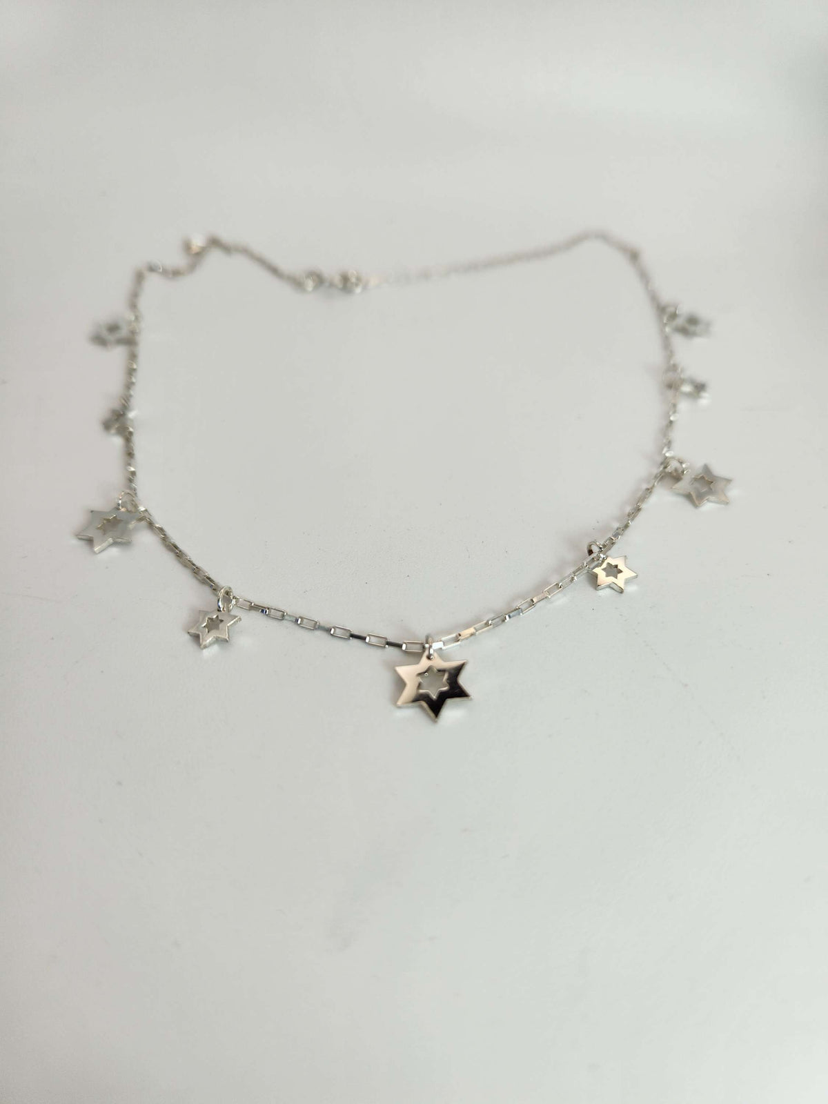Star of David silver necklace 925.