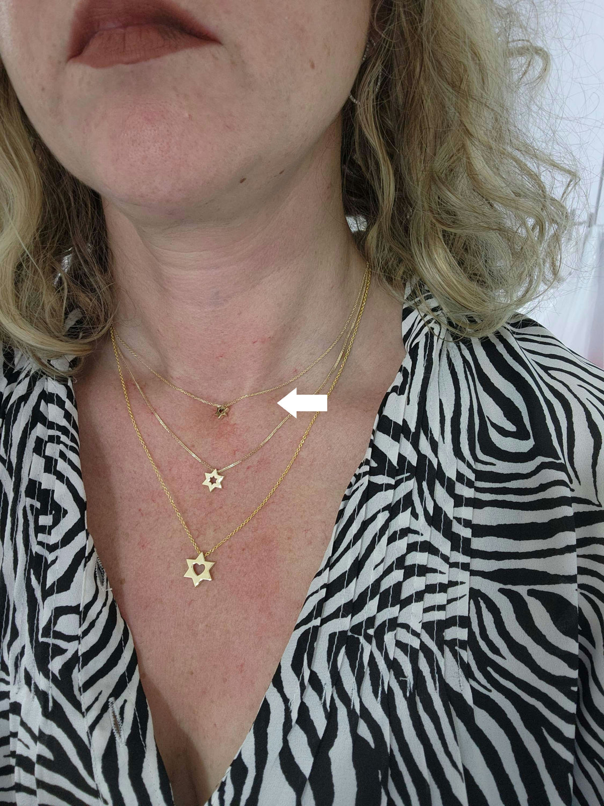 Mini Star of David necklace 7mm wide 14k, comes on 14k chain.