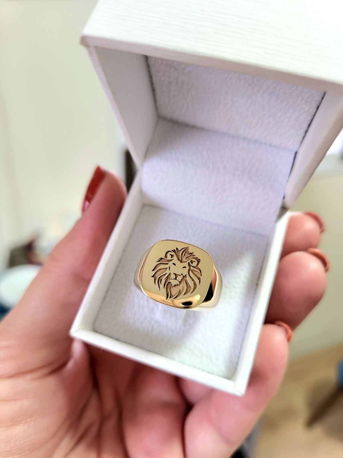 טבעת ליאו חותם אריה זהב 14k