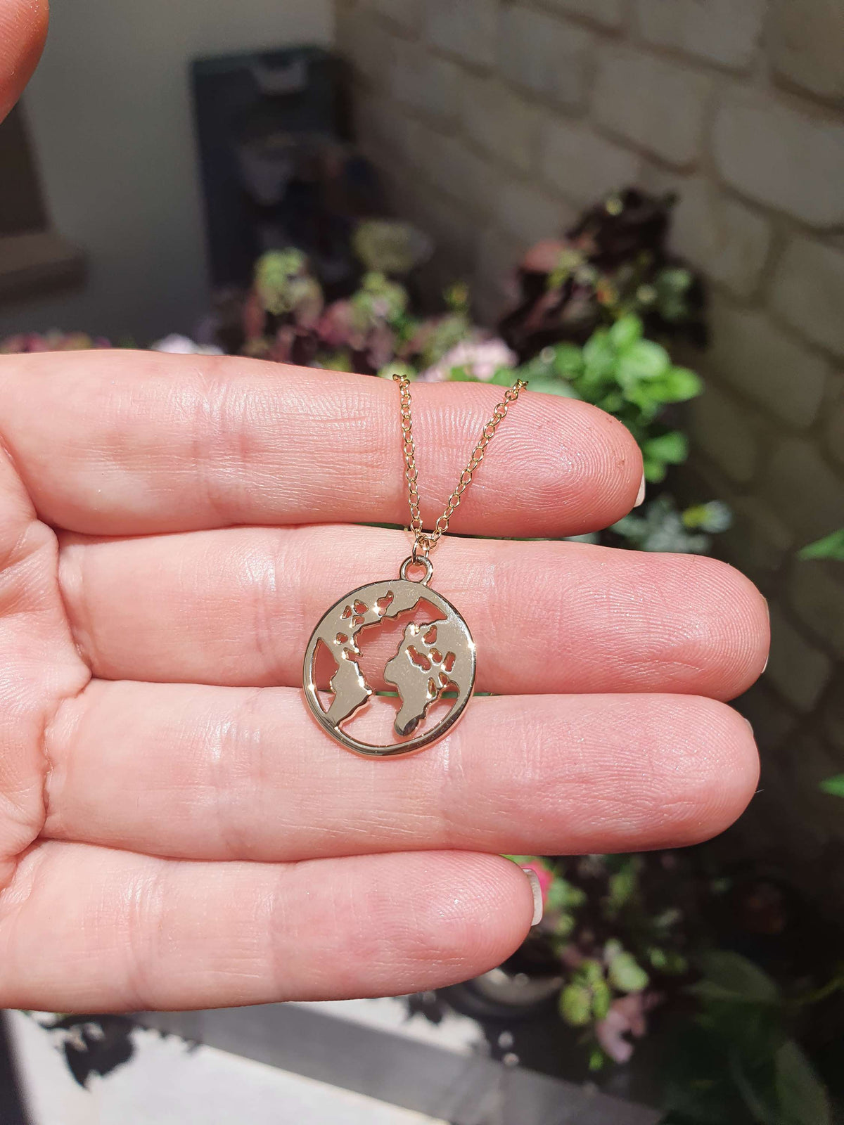 תליון כדור הארץ זהב צהוב 14k