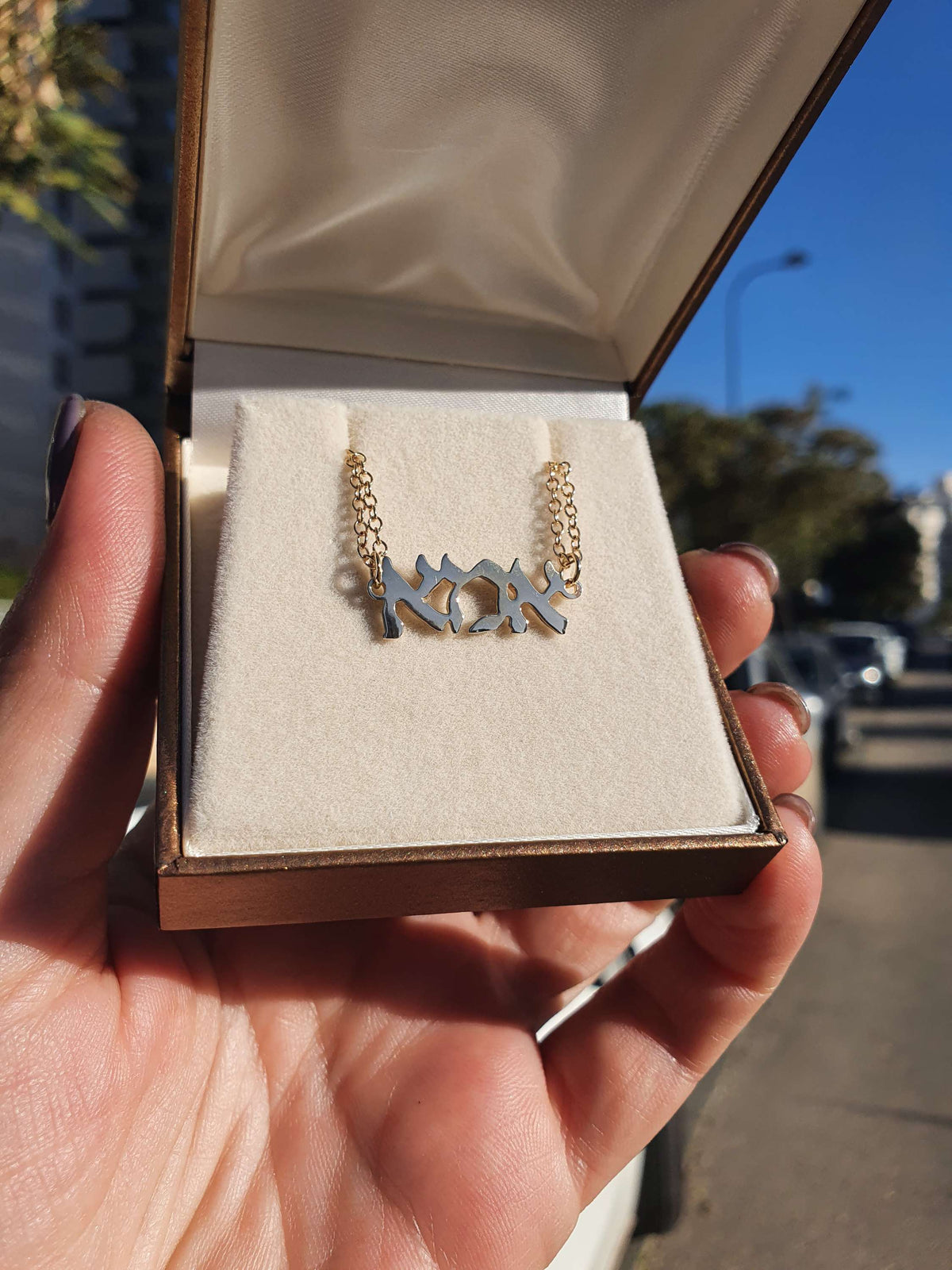 צמיד רגל זהב 14k אמא