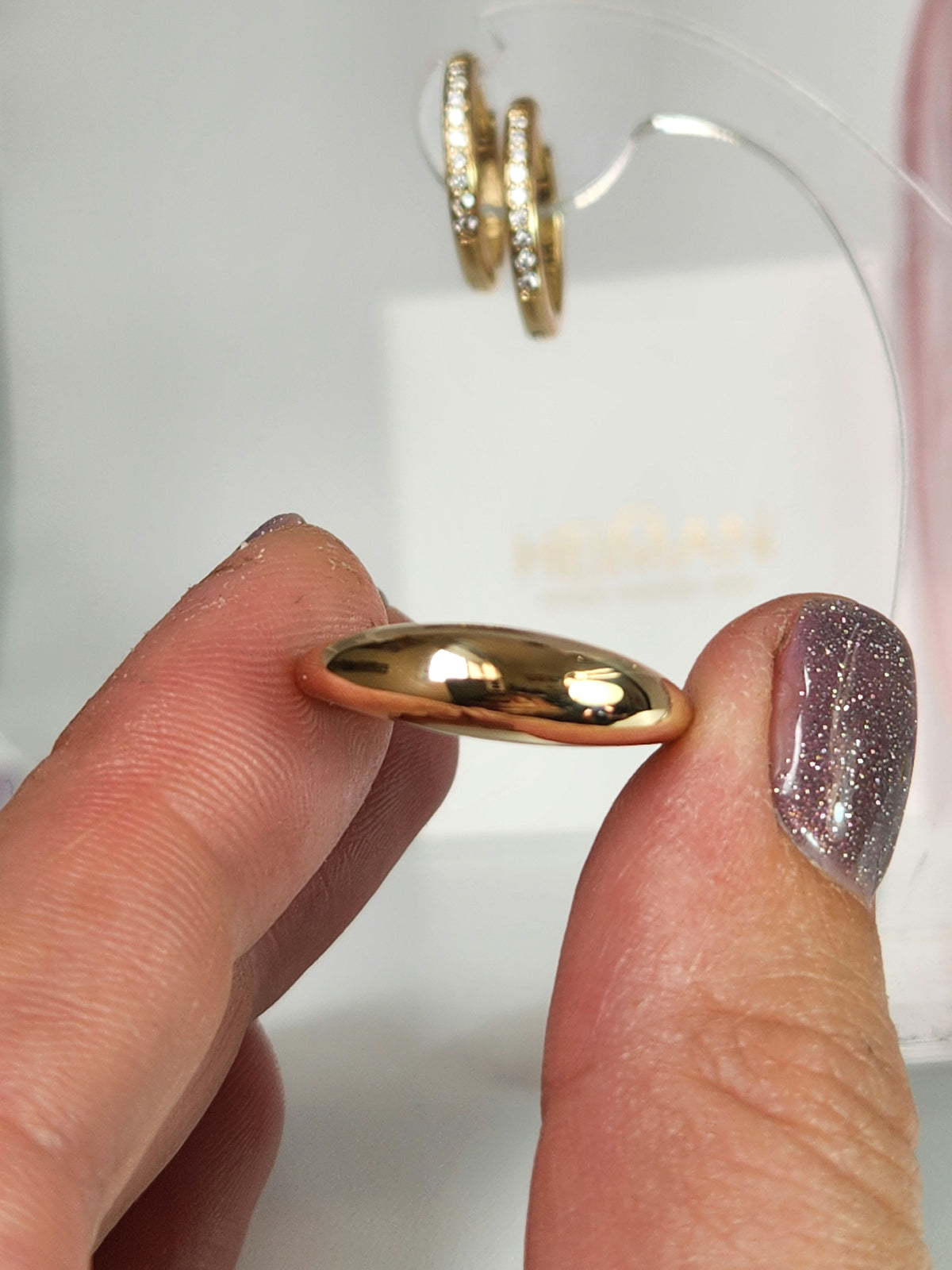 טבעת זהב בועה 14k gold bubble ring