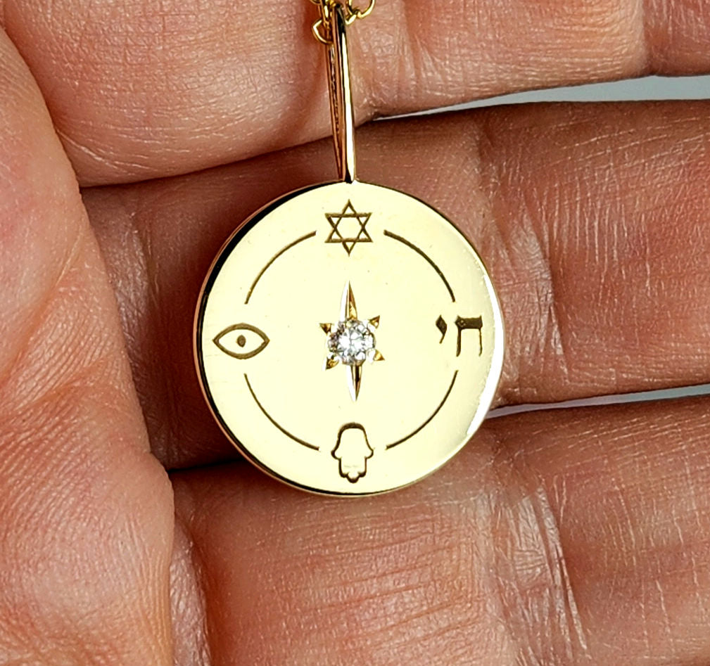 The "Jewish compas" only the pendant 14k