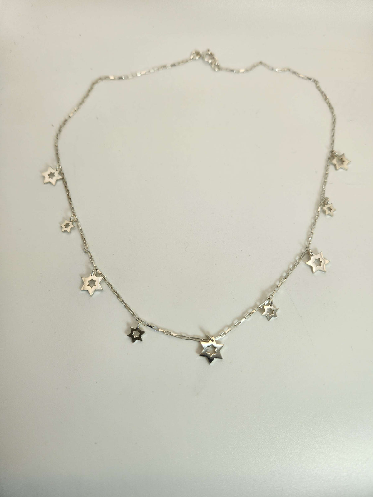 Star of David silver necklace 925.