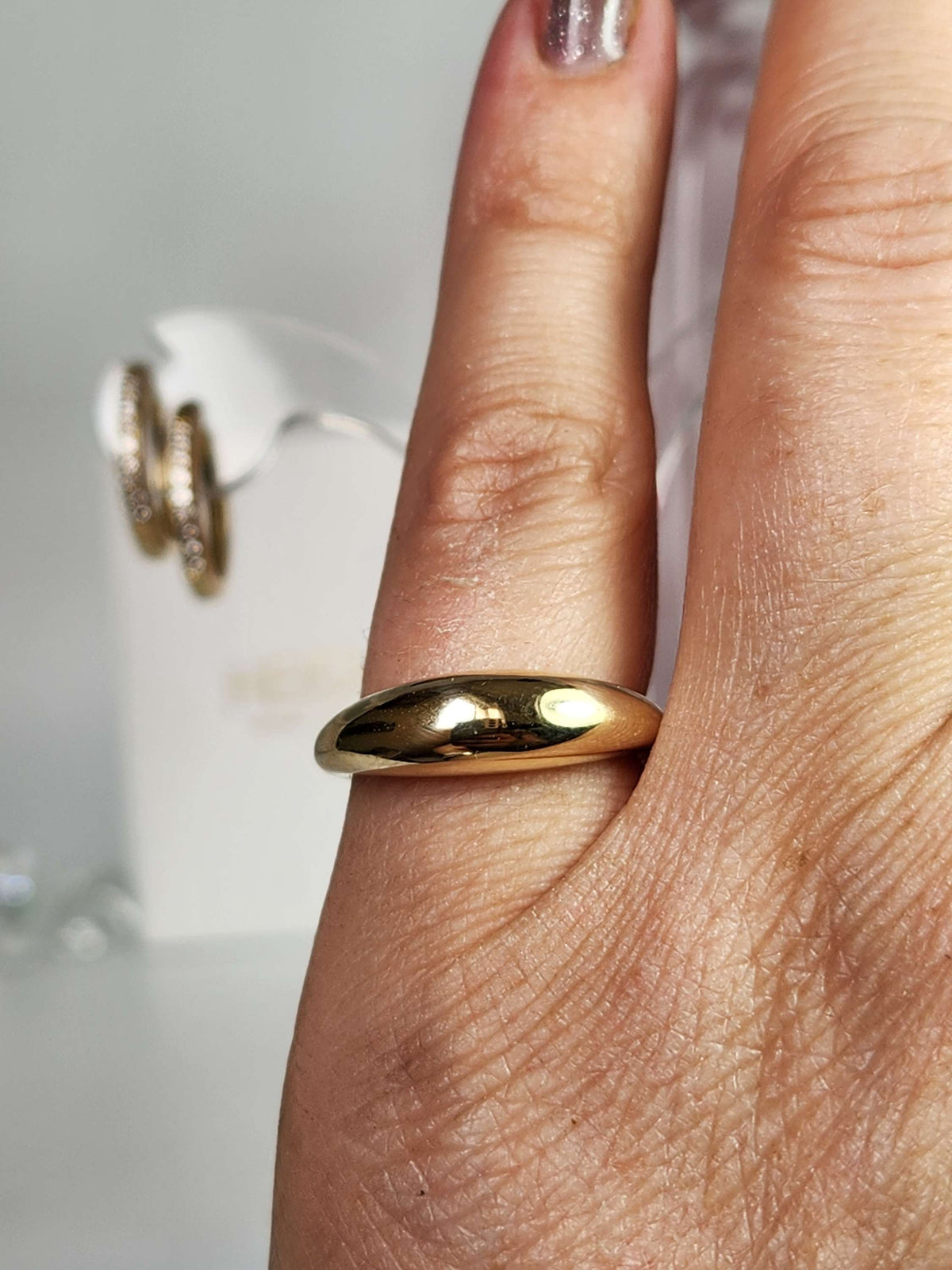טבעת זהב בועה 14k gold bubble ring