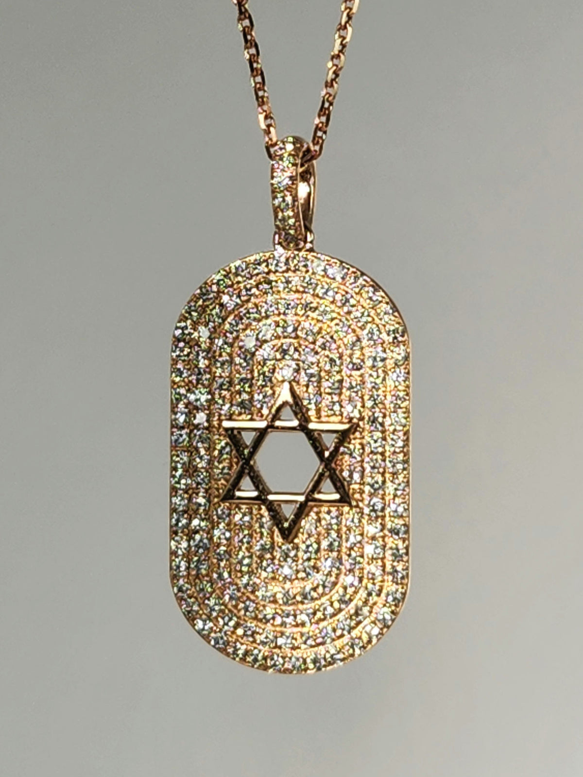 תג יהלום כוכב דוד שרשראות קראט יוקרתית