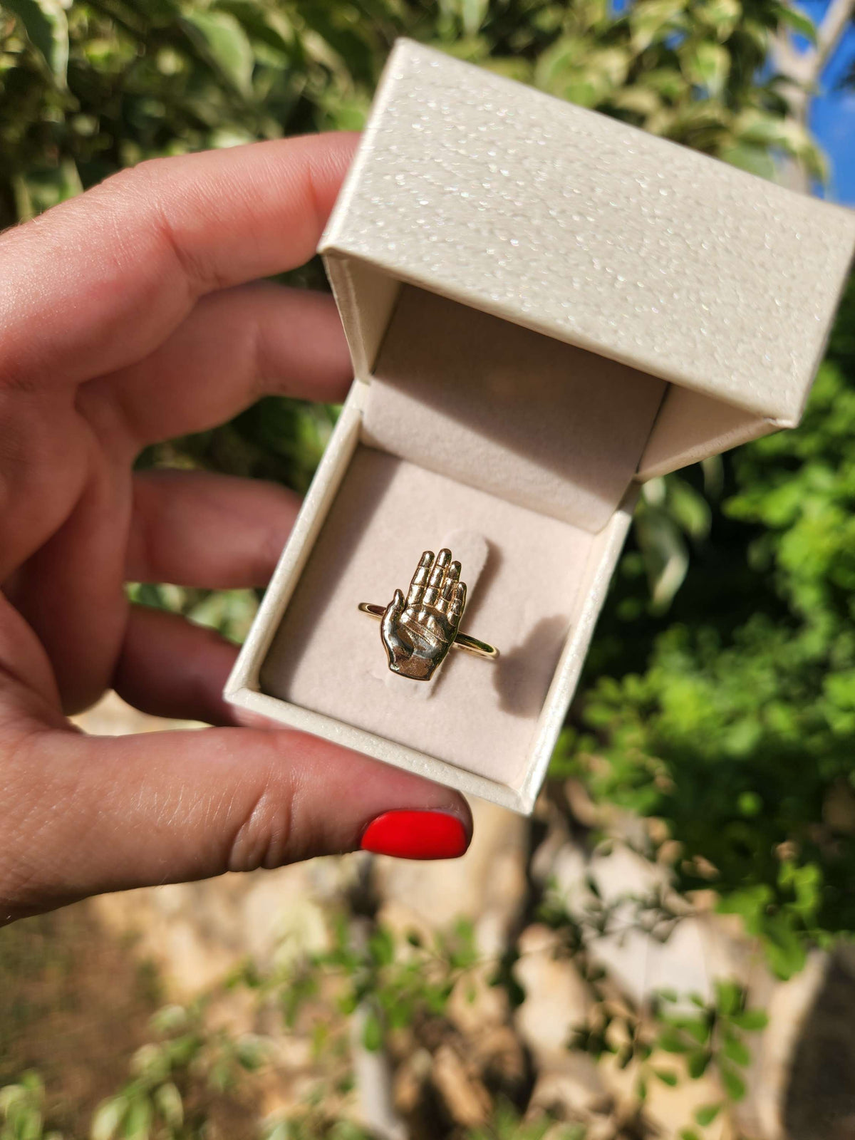 טבעת חמסה זהב צהוב 14k