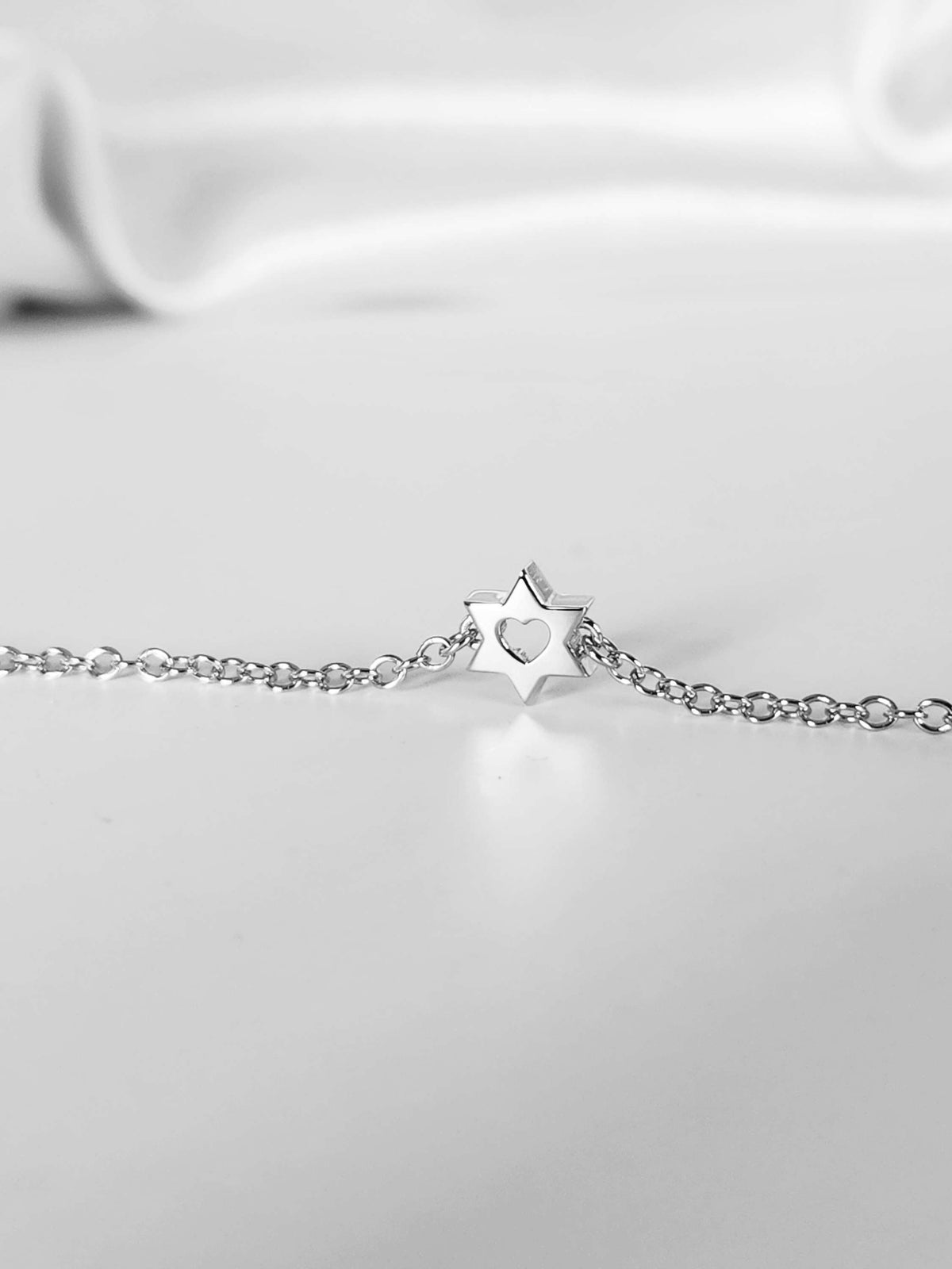 Silver 925 Star of David bracelet  small 7 mm