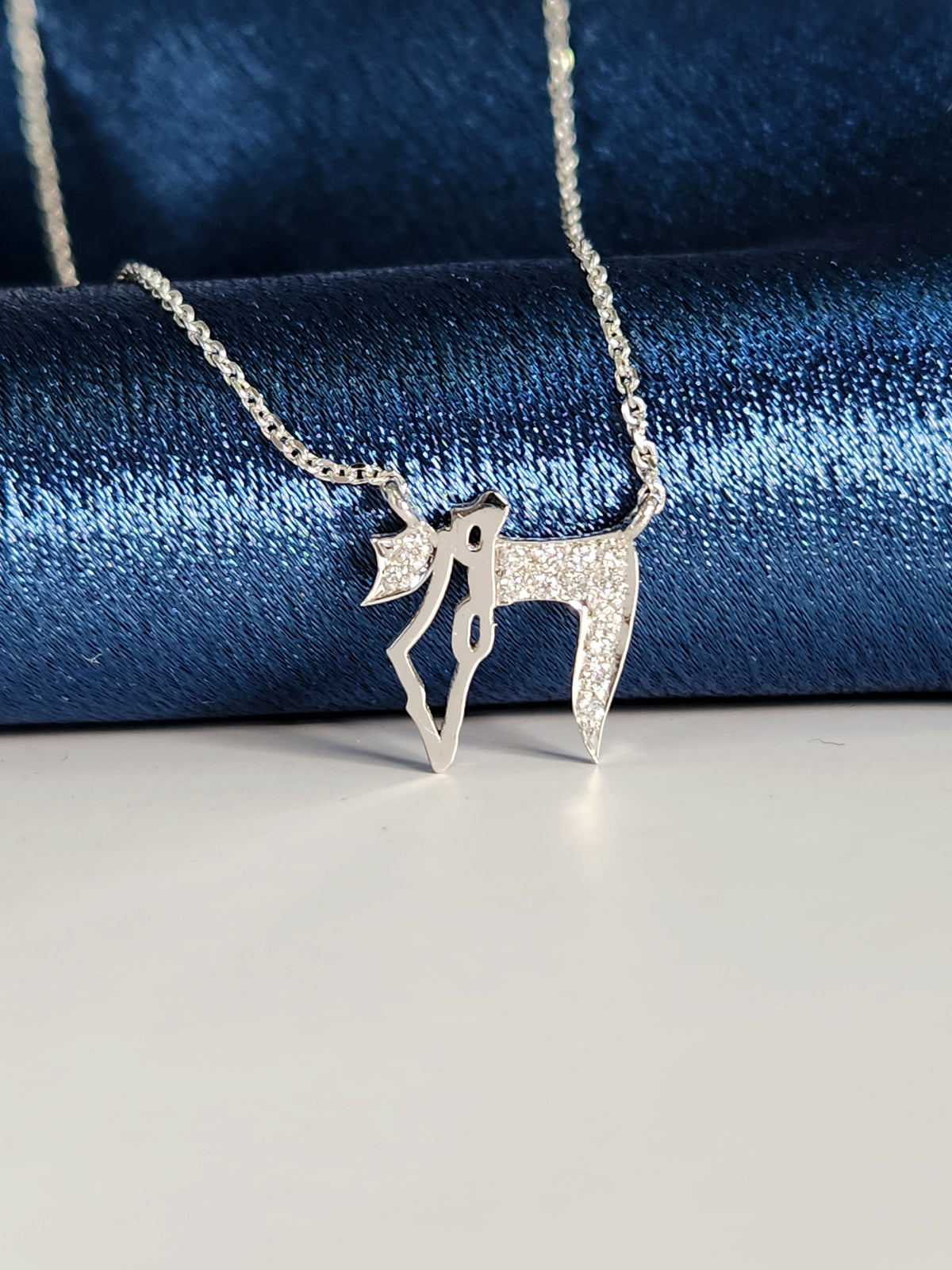 עותק של Map of Israel Hai pendan,set with cvd,14k gold comes on 14k gold chain.