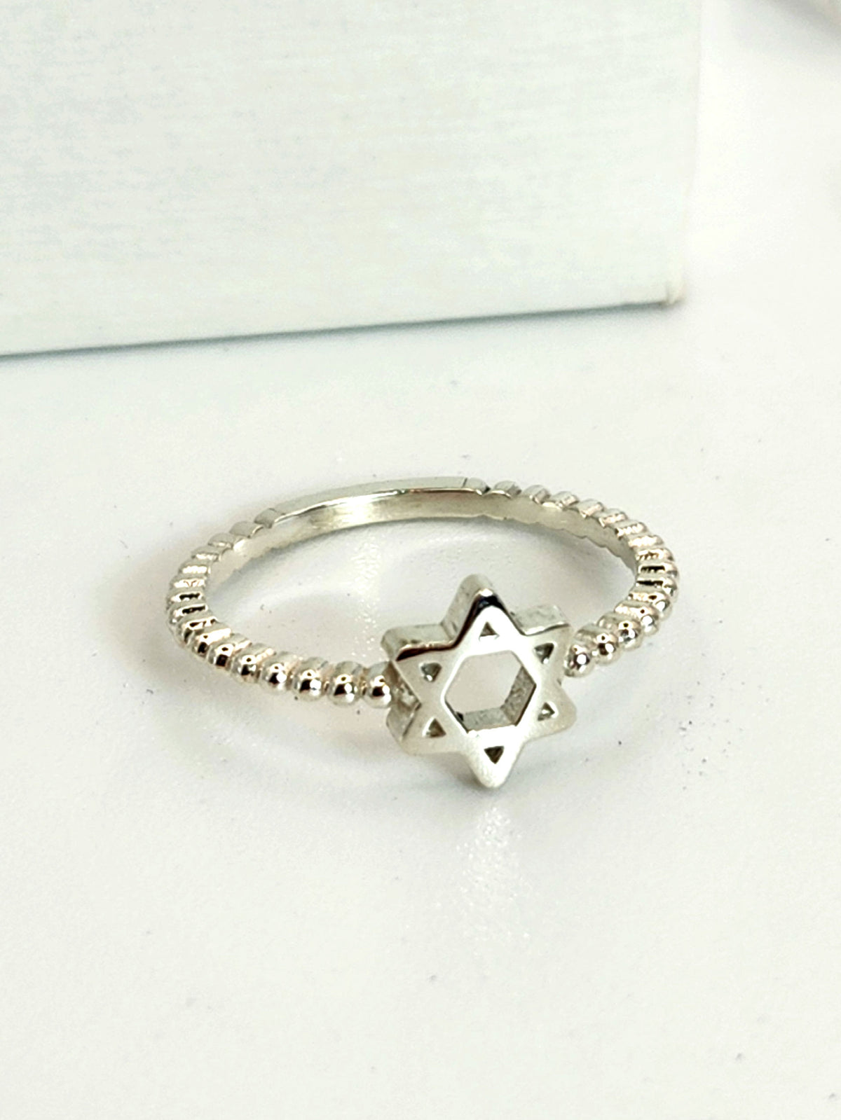 Silver Star Bead Ring