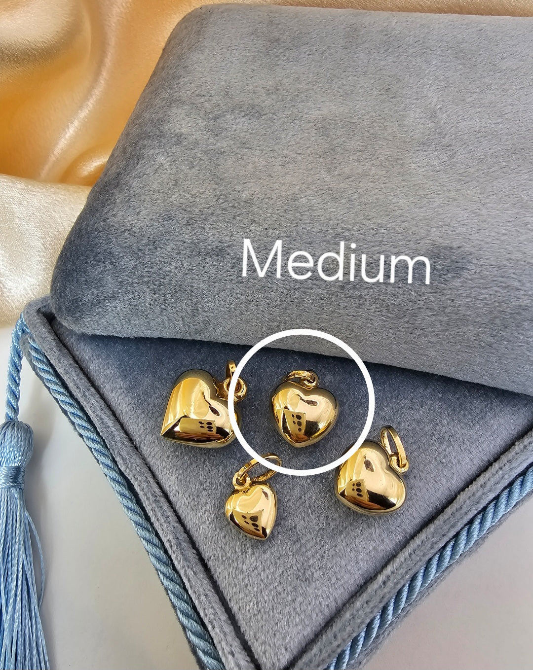 Gold bubble heart 14k gold  לב זהב נפוח midum