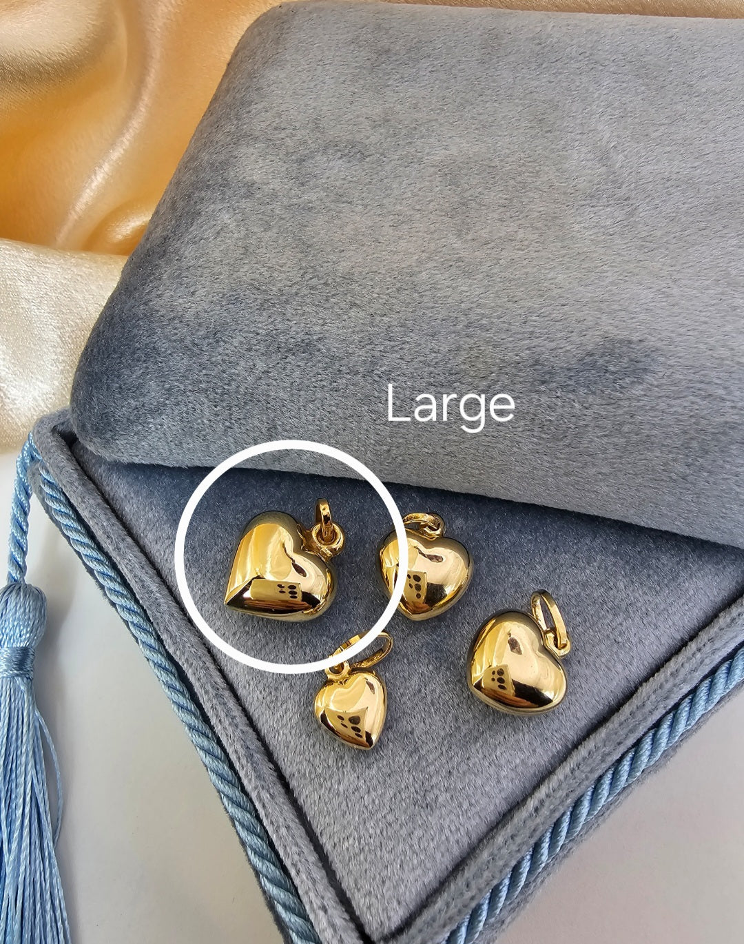 Large bubble heart pendant 14k לב זהב נפוח