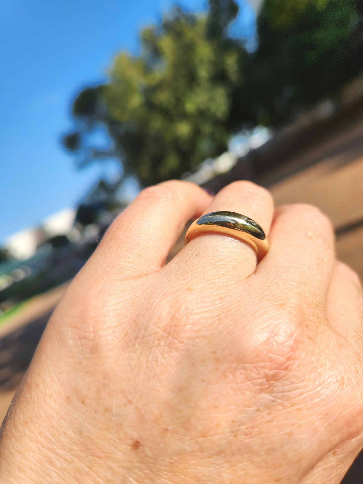 טבעת זהב בועה 14k gold bubble ring