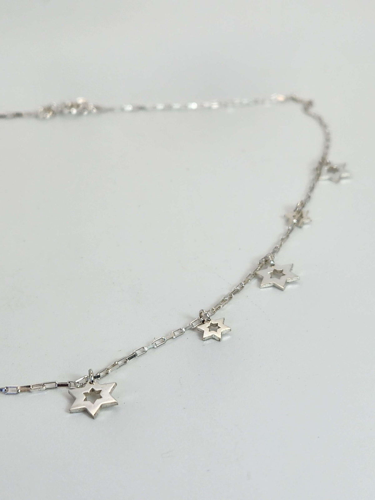 Star of David silver necklace 925.