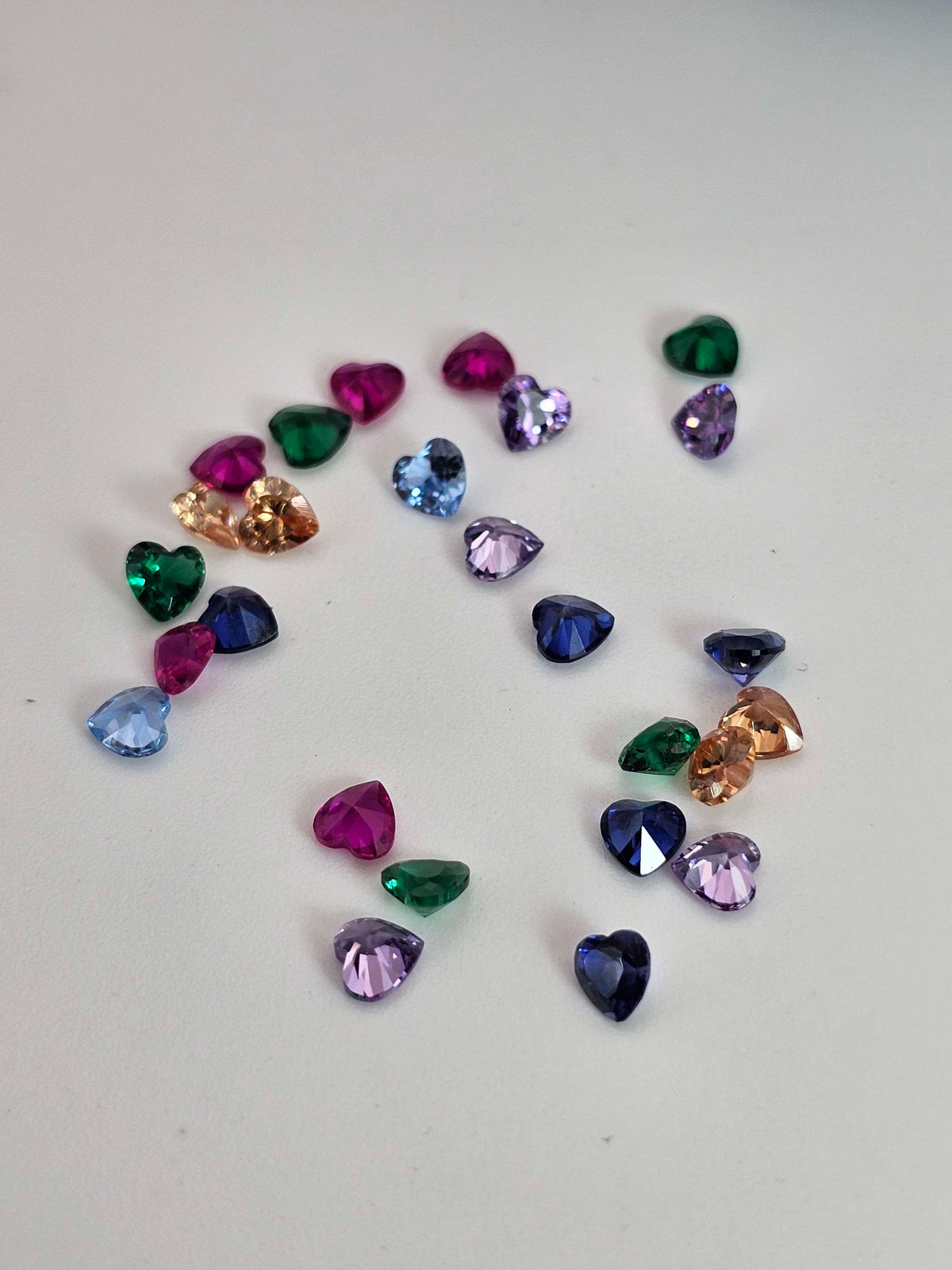 "David in love" 14k gold star of David set with 6 heart shaped cz on 14k chain