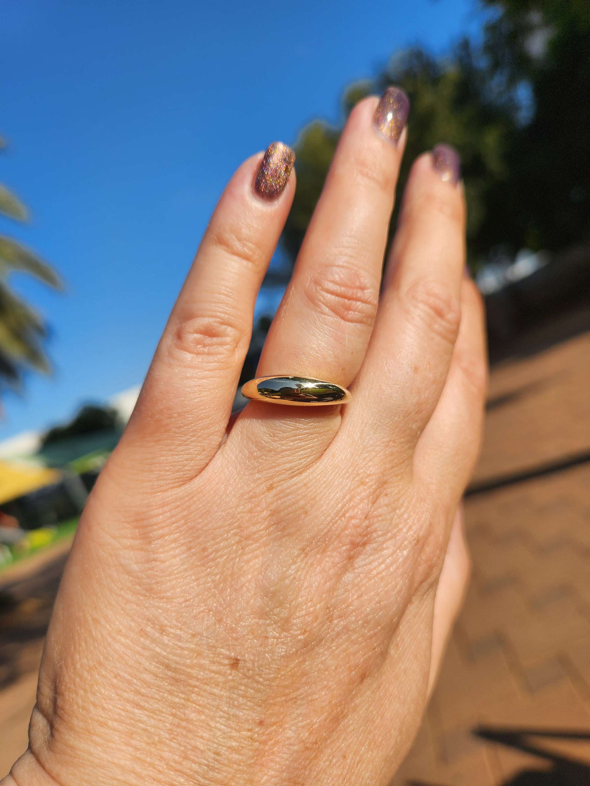 טבעת זהב בועה 14k gold bubble ring