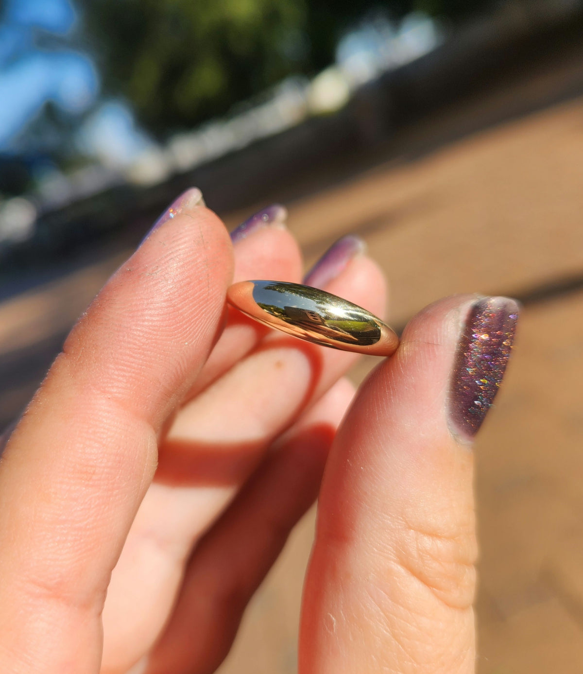 טבעת זהב בועה 14k gold bubble ring