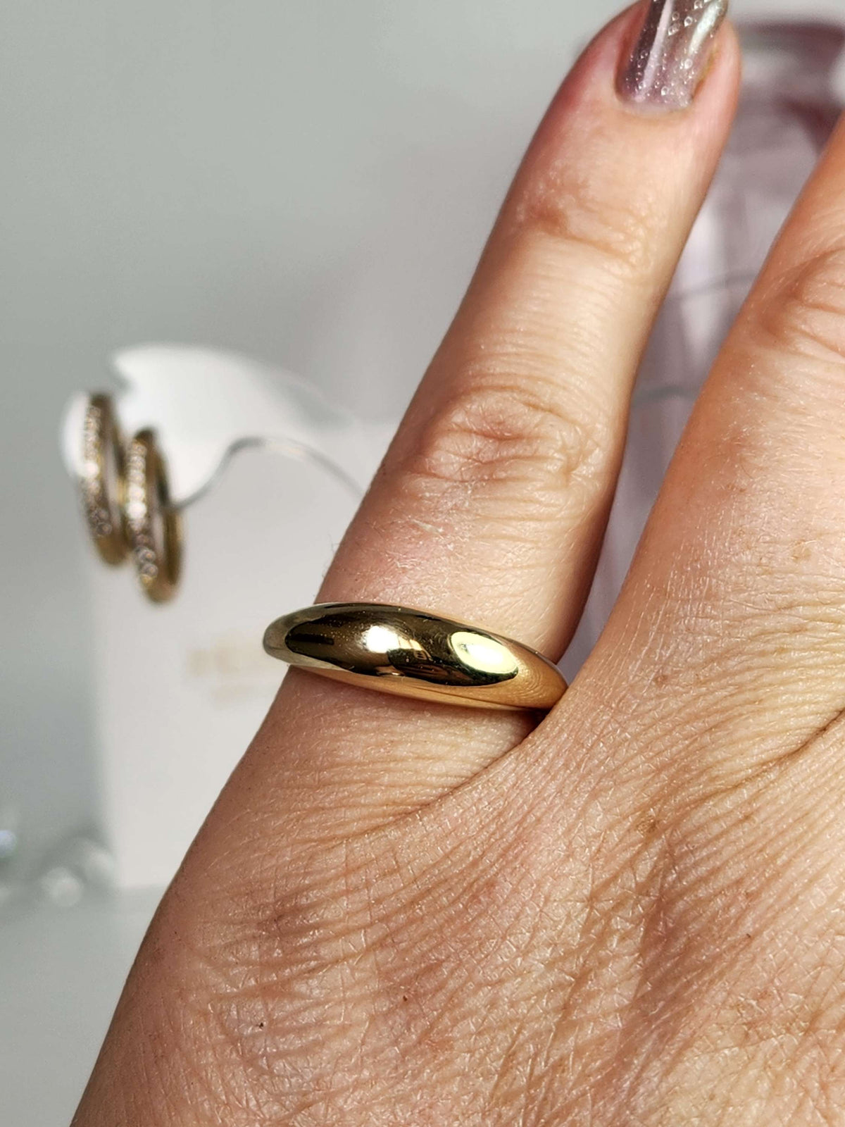 טבעת זהב בועה 14k gold bubble ring