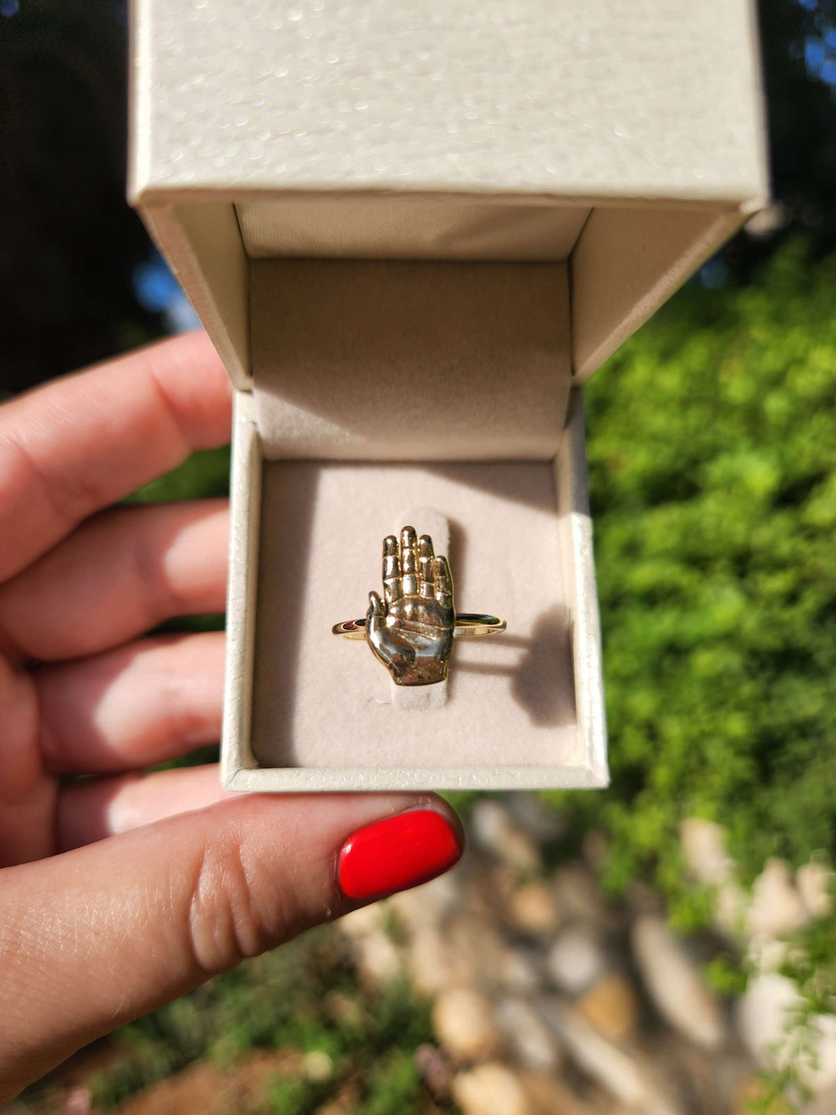 טבעת חמסה זהב צהוב 14k