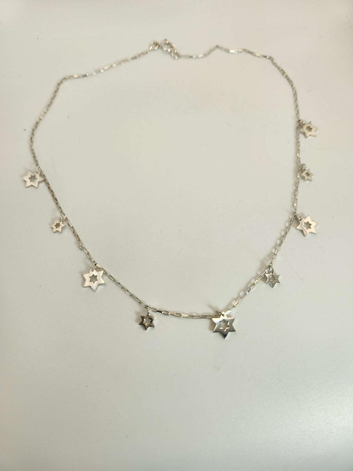 Star of David silver necklace 925.