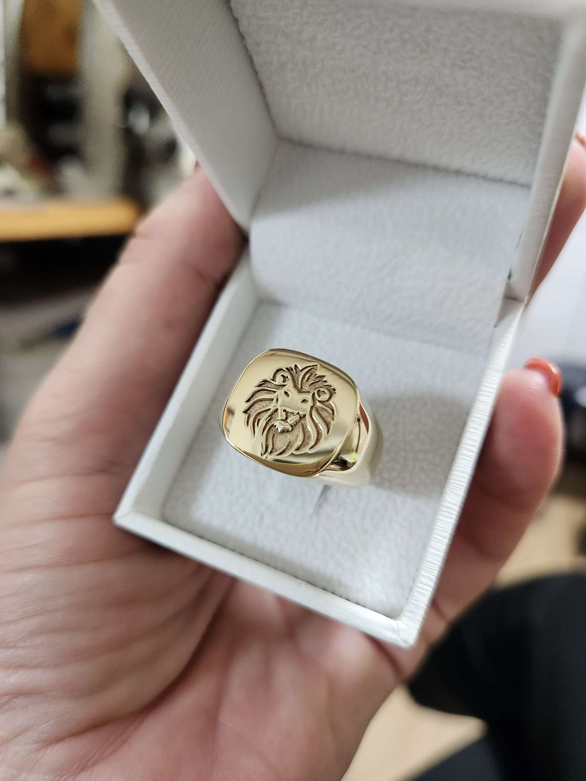 טבעת ליאו חותם אריה זהב 14k